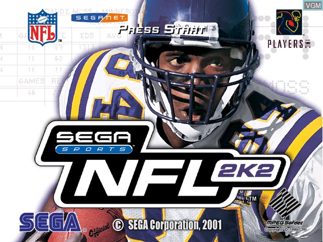 Image de l'ecran titre du jeu NFL 2K2 sur Sega Dreamcast