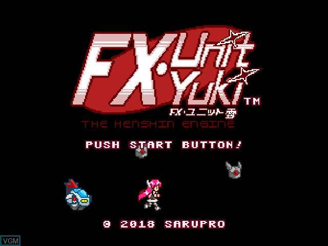 Image de l'ecran titre du jeu FX Unit Yuki - The Henshin Engine sur Sega Dreamcast