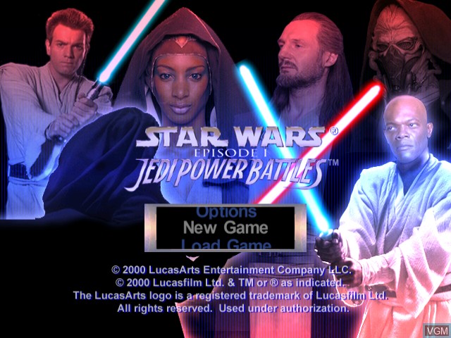 Image du menu du jeu Star Wars Episode I - Jedi Power Battles sur Sega Dreamcast