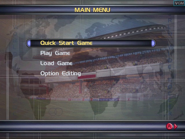 Image du menu du jeu Sega Worldwide Soccer 2000 sur Sega Dreamcast