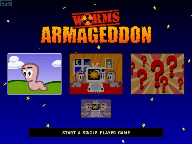 Image du menu du jeu Worms Armageddon sur Sega Dreamcast