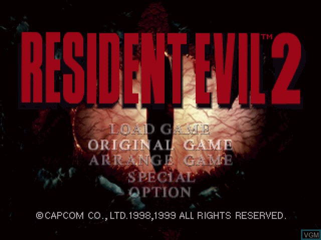 Image du menu du jeu Resident Evil 2 sur Sega Dreamcast