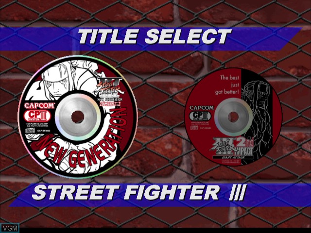 Image du menu du jeu Street Fighter III - Double Impact sur Sega Dreamcast