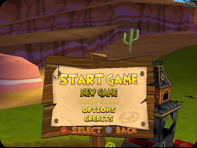 Image du menu du jeu Wacky Races sur Sega Dreamcast