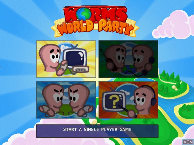 Image du menu du jeu Worms World Party sur Sega Dreamcast