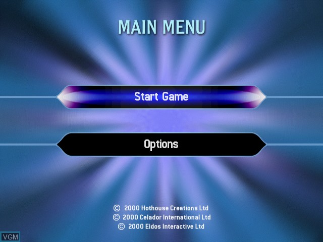 Image du menu du jeu Who Wants to be a Millionaire? sur Sega Dreamcast