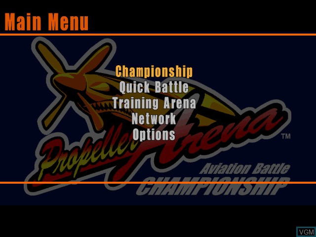 Image du menu du jeu Propeller Arena sur Sega Dreamcast