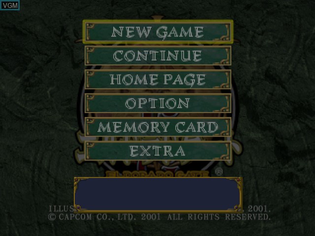 Image du menu du jeu El Dorado Gate Volume 5 sur Sega Dreamcast