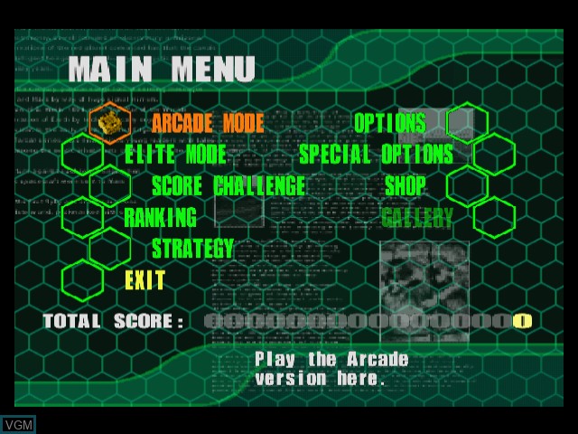 Image du menu du jeu Mars Matrix sur Sega Dreamcast