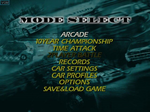 Image du menu du jeu Sega Rally Championship 2 sur Sega Dreamcast