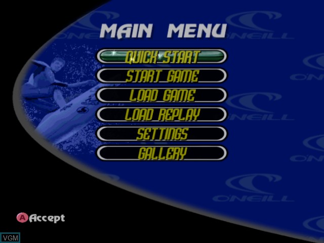 Image du menu du jeu Championship Surfer sur Sega Dreamcast
