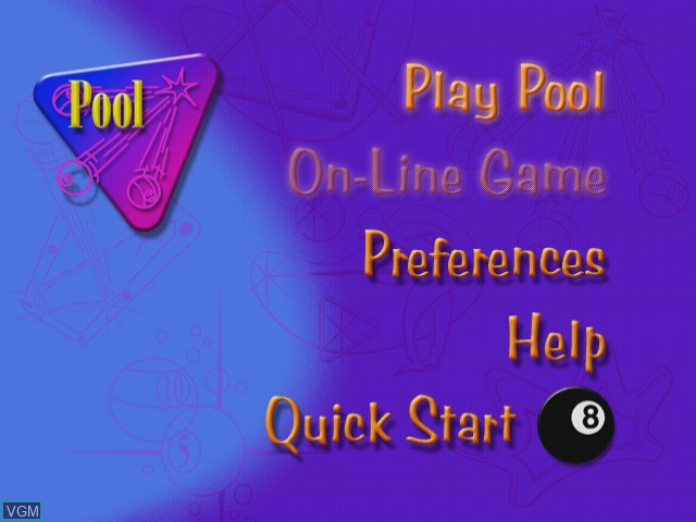 Image du menu du jeu Maximum Pool sur Sega Dreamcast