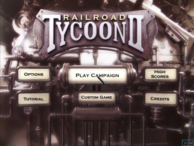 Image du menu du jeu Railroad Tycoon II sur Sega Dreamcast