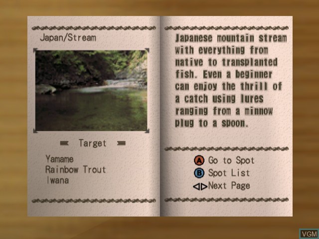 Image du menu du jeu Reel Fishing - Wild sur Sega Dreamcast