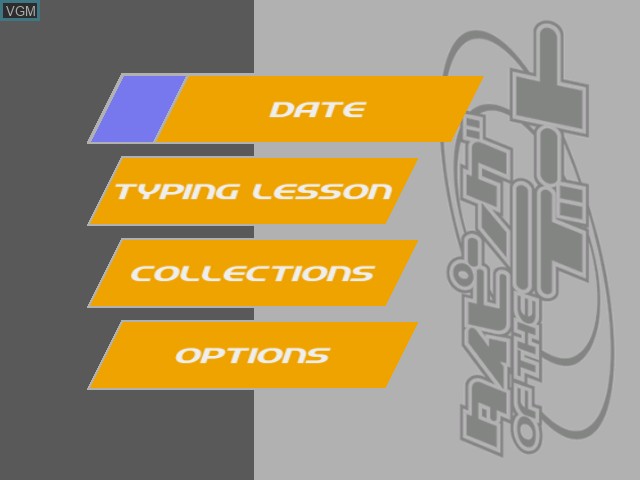 Image du menu du jeu Typing of the Date sur Sega Dreamcast