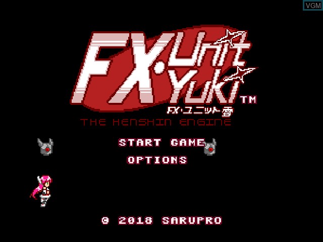 Image du menu du jeu FX Unit Yuki - The Henshin Engine sur Sega Dreamcast