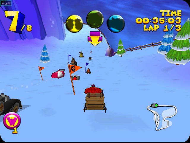 Image in-game du jeu Wacky Races sur Sega Dreamcast