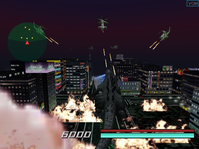 Image in-game du jeu Godzilla Generations Maximum Impact sur Sega Dreamcast