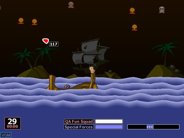 Image in-game du jeu Worms World Party sur Sega Dreamcast