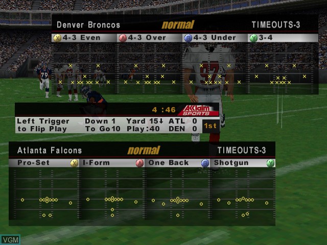 Image in-game du jeu NFL Quarterback Club 2000 sur Sega Dreamcast