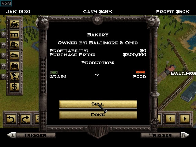 Image in-game du jeu Railroad Tycoon II sur Sega Dreamcast