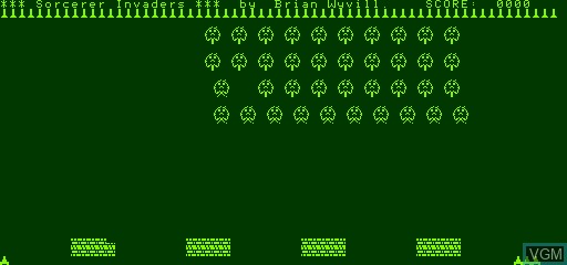 Image de l'ecran titre du jeu Invaders sur Exidy Sorcerer