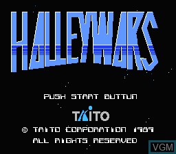 Image de l'ecran titre du jeu Halley Wars sur Nintendo Famicom Disk