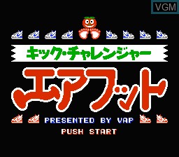 Image de l'ecran titre du jeu Kick Challenger - Air Foot sur Nintendo Famicom Disk