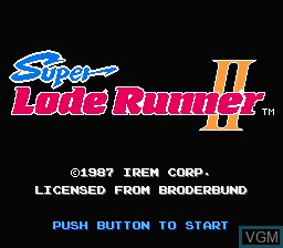 Image de l'ecran titre du jeu Super Lode Runner II sur Nintendo Famicom Disk