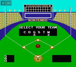 Image du menu du jeu Baseball sur Nintendo Famicom Disk