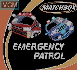 Image de l'ecran titre du jeu Matchbox Emergency Patrol sur Nintendo Game Boy Color