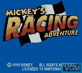 Image de l'ecran titre du jeu Mickey's Racing Adventure sur Nintendo Game Boy Color