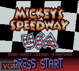Image de l'ecran titre du jeu Mickey's Speedway USA sur Nintendo Game Boy Color