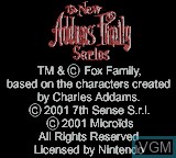 Image de l'ecran titre du jeu New Addams Family Series, The sur Nintendo Game Boy Color
