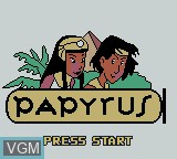 Image de l'ecran titre du jeu Papyrus sur Nintendo Game Boy Color