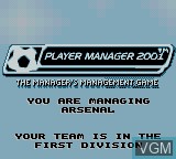 Image de l'ecran titre du jeu Player Manager 2001 sur Nintendo Game Boy Color