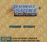 Image de l'ecran titre du jeu Power Spike Pro Beach Volleyball sur Nintendo Game Boy Color