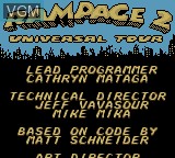 Image de l'ecran titre du jeu Rampage 2 - Universal Tour sur Nintendo Game Boy Color