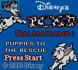 Image de l'ecran titre du jeu 102 Dalmatians - Puppies to the Rescue sur Nintendo Game Boy Color
