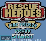 Image de l'ecran titre du jeu Rescue Heroes - Fire Frenzy sur Nintendo Game Boy Color