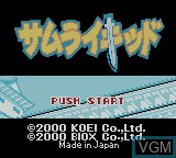 Image de l'ecran titre du jeu Samurai Kid sur Nintendo Game Boy Color