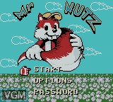 Image de l'ecran titre du jeu Mr. Nutz sur Nintendo Game Boy Color