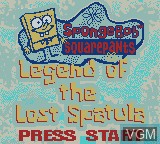 Image de l'ecran titre du jeu SpongeBob SquarePants - Legend of the Lost Spatula sur Nintendo Game Boy Color
