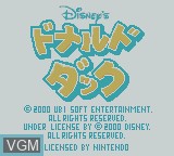 Image de l'ecran titre du jeu Donald Duck - Daisy o Tsukue! sur Nintendo Game Boy Color