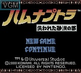 Image de l'ecran titre du jeu Hamunaptra - Ushinawareta Sabaku no Miyako sur Nintendo Game Boy Color
