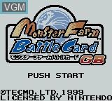 Image de l'ecran titre du jeu Monster Farm Battle Card GB sur Nintendo Game Boy Color