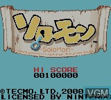 Image de l'ecran titre du jeu Solomon sur Nintendo Game Boy Color
