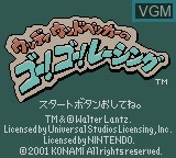 Image de l'ecran titre du jeu Woody Woodpecker no Go! Go! Racing sur Nintendo Game Boy Color