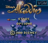 Image de l'ecran titre du jeu Aladdin sur Nintendo Game Boy Color