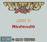 Image de l'ecran titre du jeu Titus the Fox sur Nintendo Game Boy Color